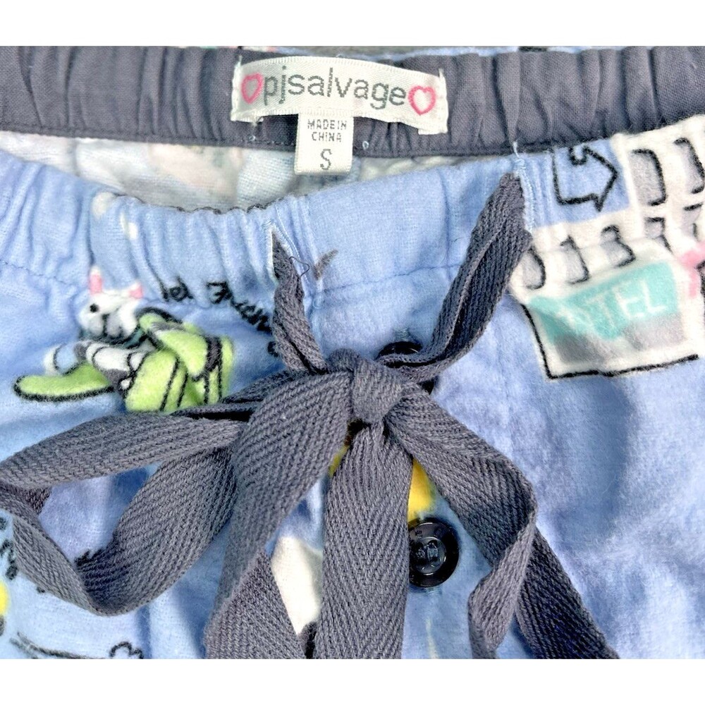 PJ Salvage womens NEW pajama set 'Airport Travel' collegiate soft oversized sz S - Picture 8 of 12
